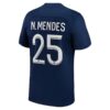 10142 PACK PSG DOMICILE NUNO MENDES. ENSEMBLE ADULTE MAILLOT ET SHORT 2022 2023